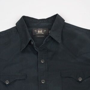 RRL Ralph Lauren Black Pearl Snap Western Shirt Size L